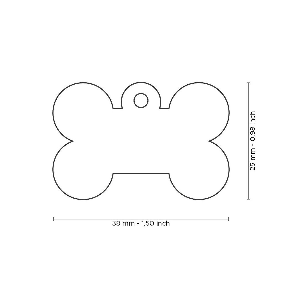 縮圖：MY FAMILY Basic Big Aluminum Red Bone ID Tag