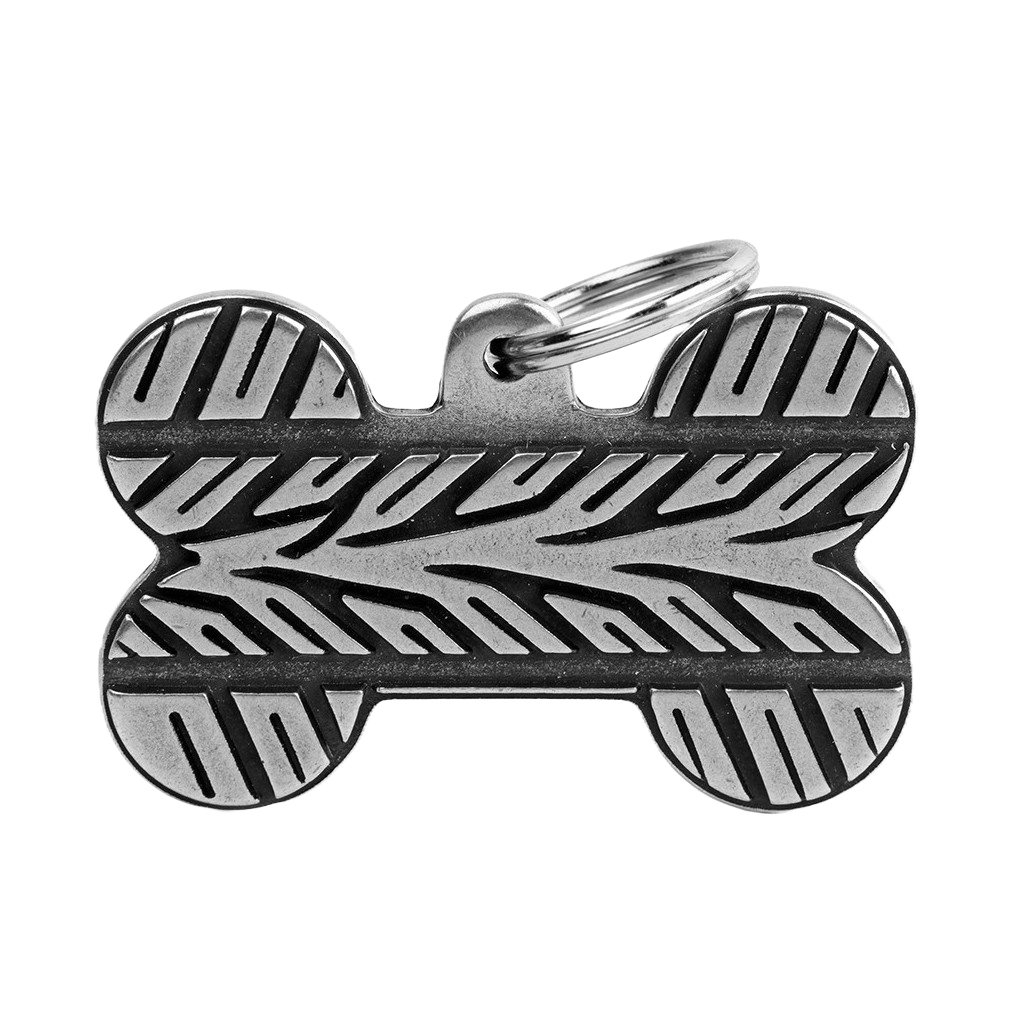 MY FAMILY Bronx XL Pneumatic Bone ID Tag in Antique Silver