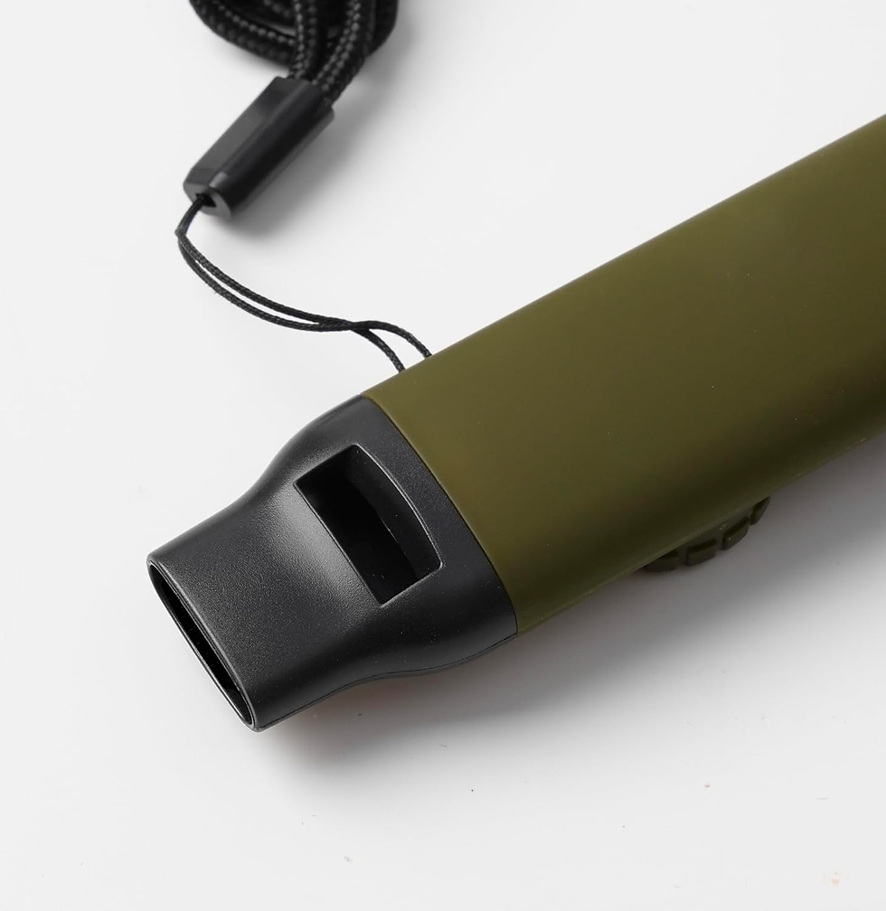 Thumbnail: Emergency Survival Safety Whistle with Lanyard, Compass, Thermometer