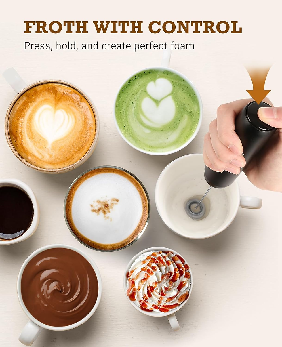 Thumbnail: Milk Frother Handheld Electric Foam Maker, USB-C Rechargeable