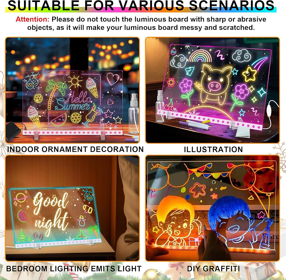 Thumbnail: LED Drawing Board with Colors, 14X10'' 3 Modes & 7 Color-Lighting for Kids