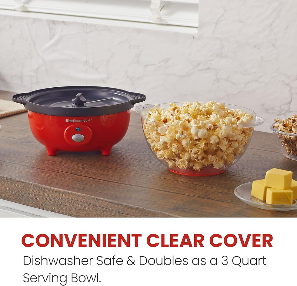 Thumbnail: Automatic Stirring Ceramic Nonstick 12-Cup Popcorn Maker W/Measuring Cap & Built