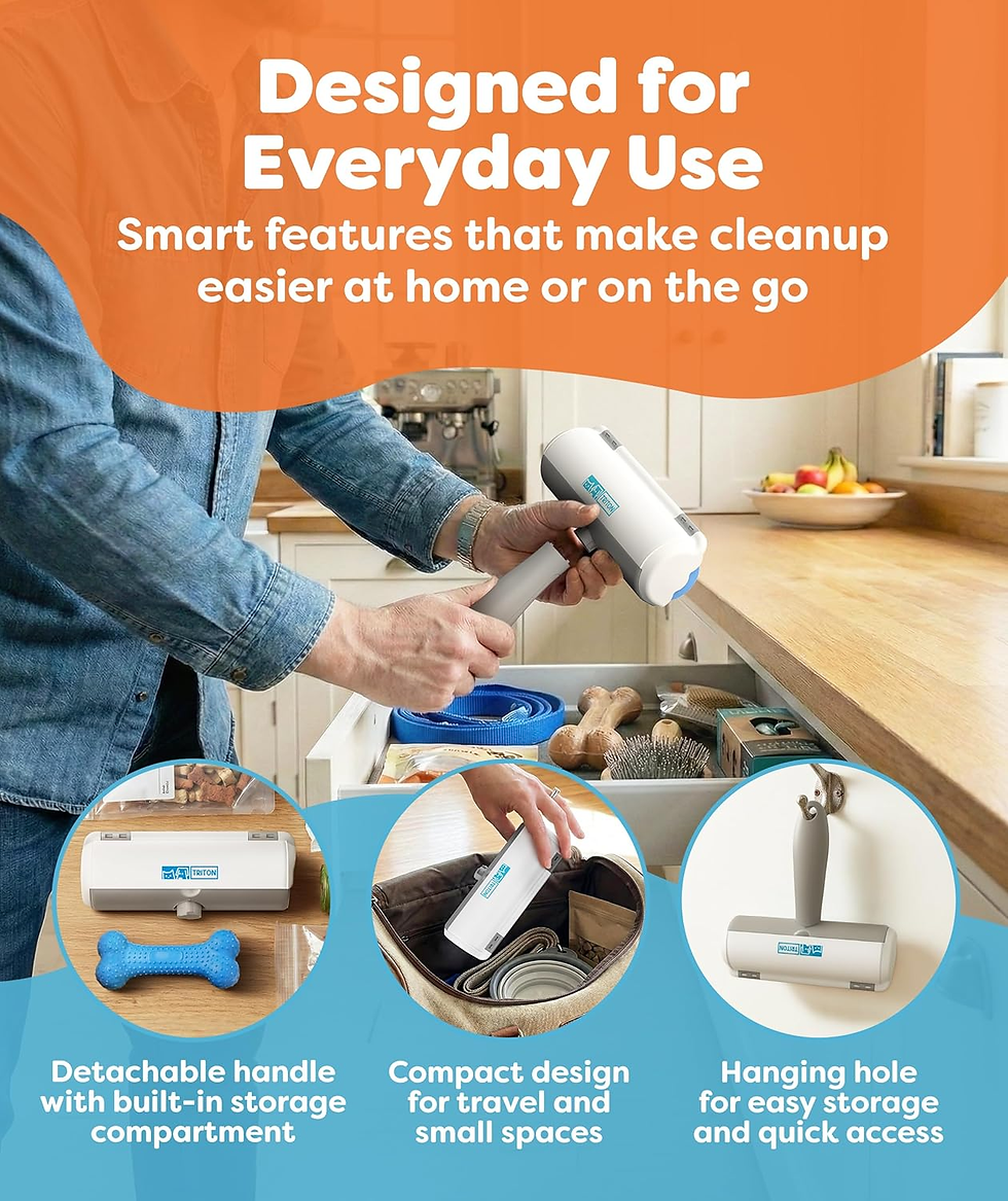 Thumbnail: Pet Hair Removal Tool W/Fur Trapping Compartment and Detachable Handle