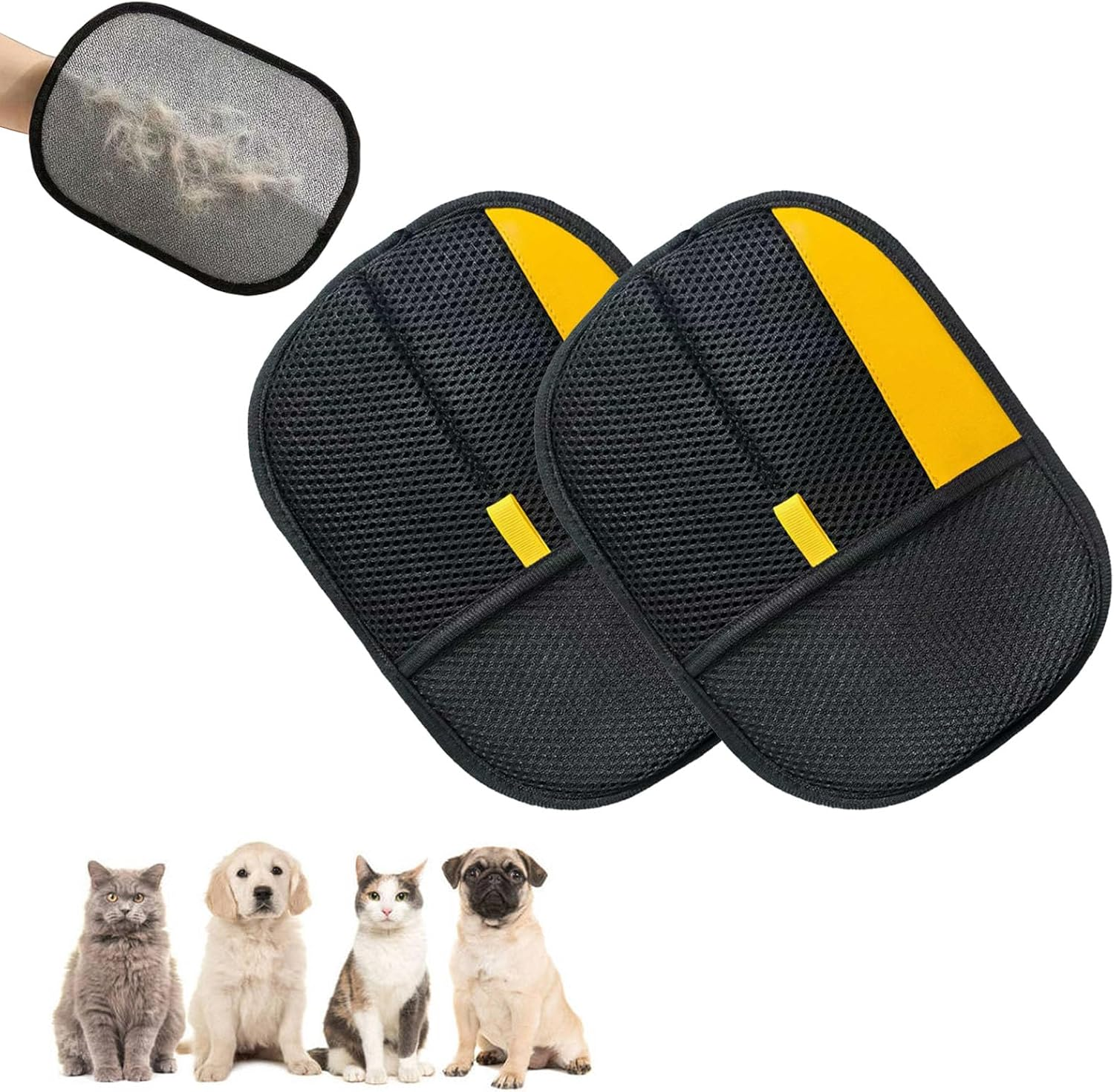 Electrostatic Pet Hair Removal Double Sided Glove for Dogs and Cats