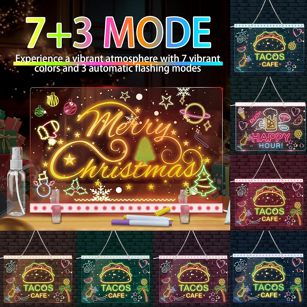 Thumbnail: LED Drawing Board with Colors, 14X10'' 3 Modes & 7 Color-Lighting for Kids