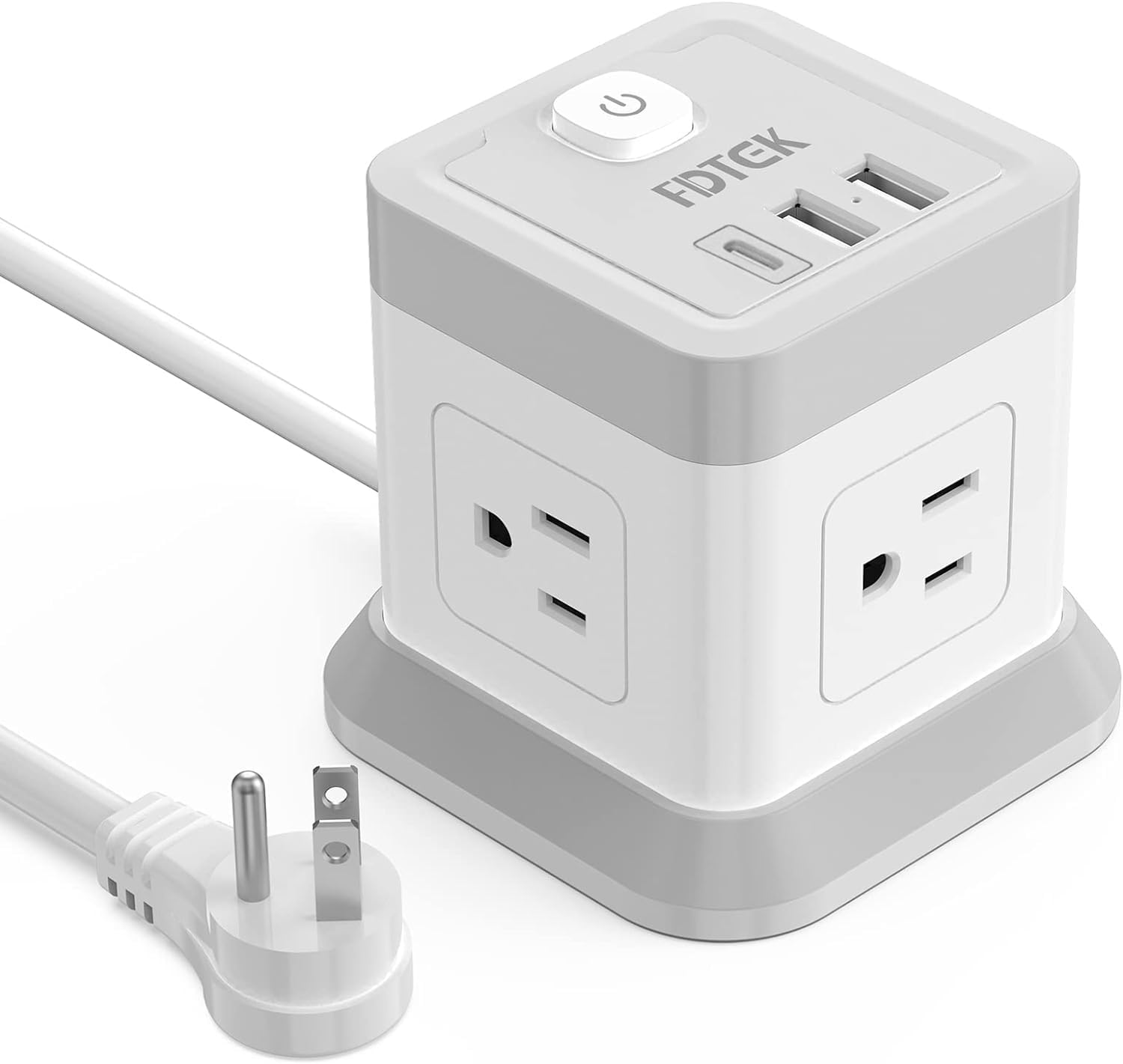 Power Strip with USB, with 4 Outlets and 3 USB(1 USB C), 5 FT Power Cord