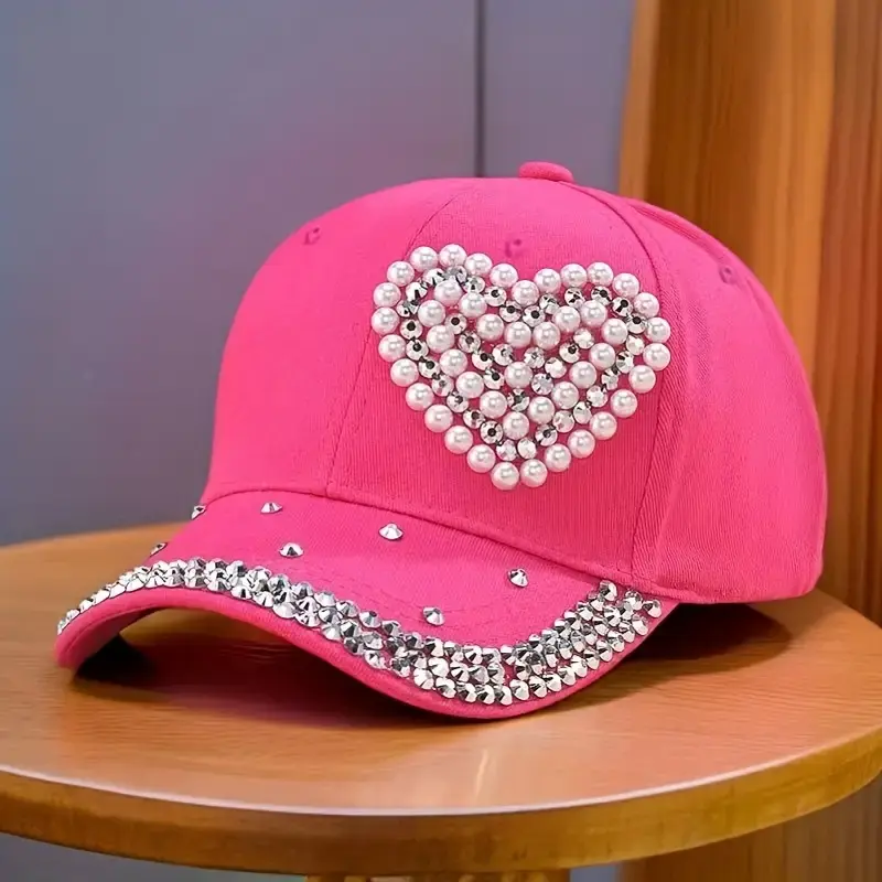 Hot Pink Embellished Baseball Cap