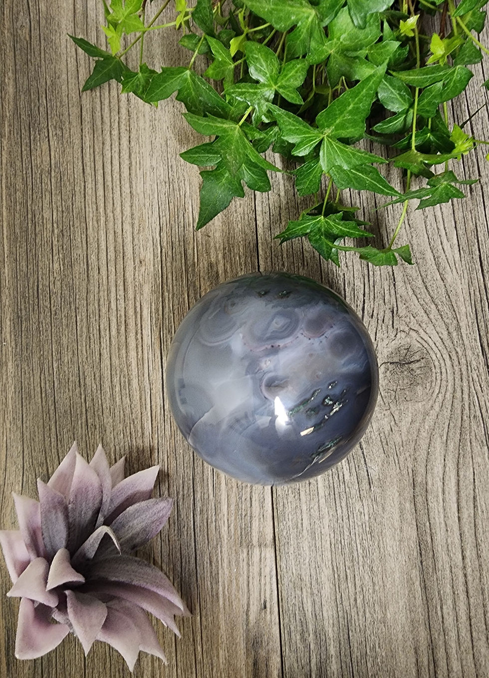 Thumbnail: Back view of agate geode sphere