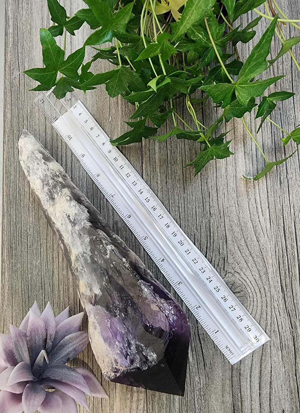 Thumbnail: Natural Amethyst root with ruler to show size