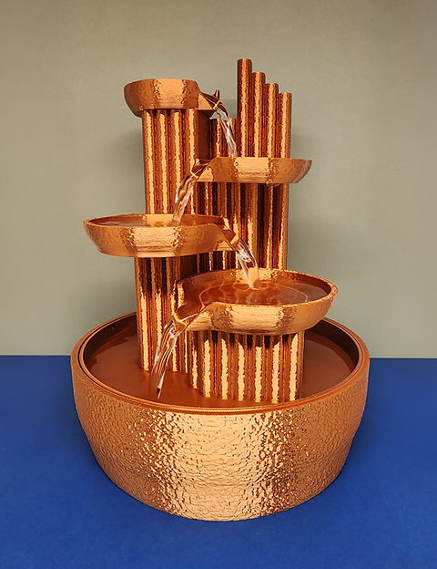 Quiet Copper customizable 3D Printed tabletop fountain with flowing water