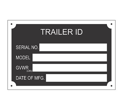 BLANK Trailer ID Data Tag
