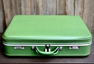 70's Green Suitcase - $12