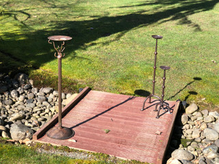 Tall metal candle stands - 3 available