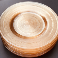 Iridescent gold luncheon/salad/desset plates, glass