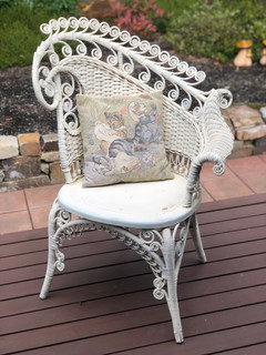 Vintage White Wicker Chair