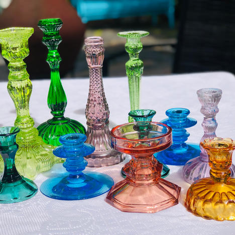 Colored Glass Vintage Candlesticks - $2 - $5