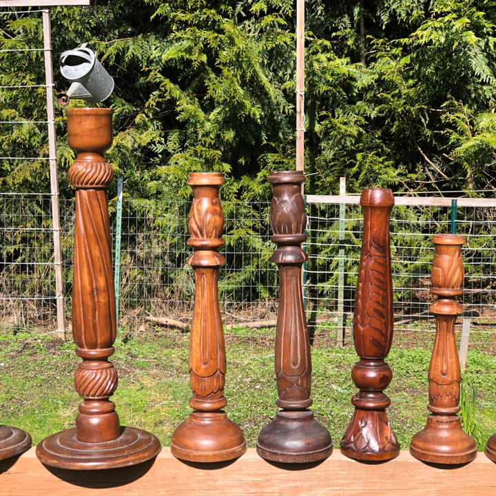 Wood Candleholders - Varied heights - 7 available $2-$3