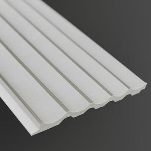 White 3D textured wall panel – minimalist decorative interior wall cladding that enhances brightness and design depth, available at Norm Supply New England.