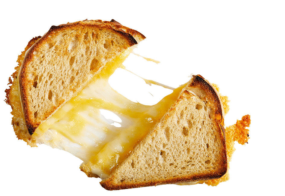 Cheese Pull from A Friendly Bread's Country Sourdough with Cheddar Grilled Cheese