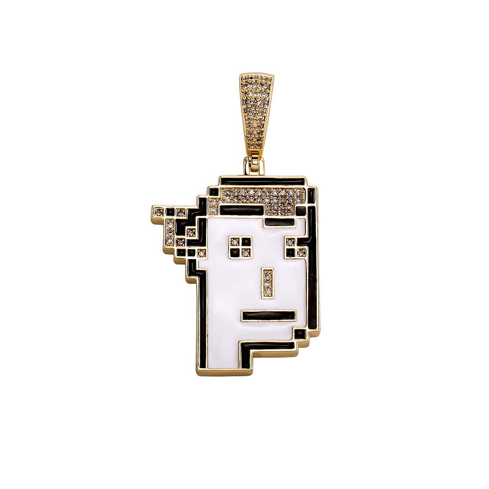 Thumbnail: Metaverse Accessories NFT Pendant Ice Out Necklace Pixel Fashion Boring Ape-Man