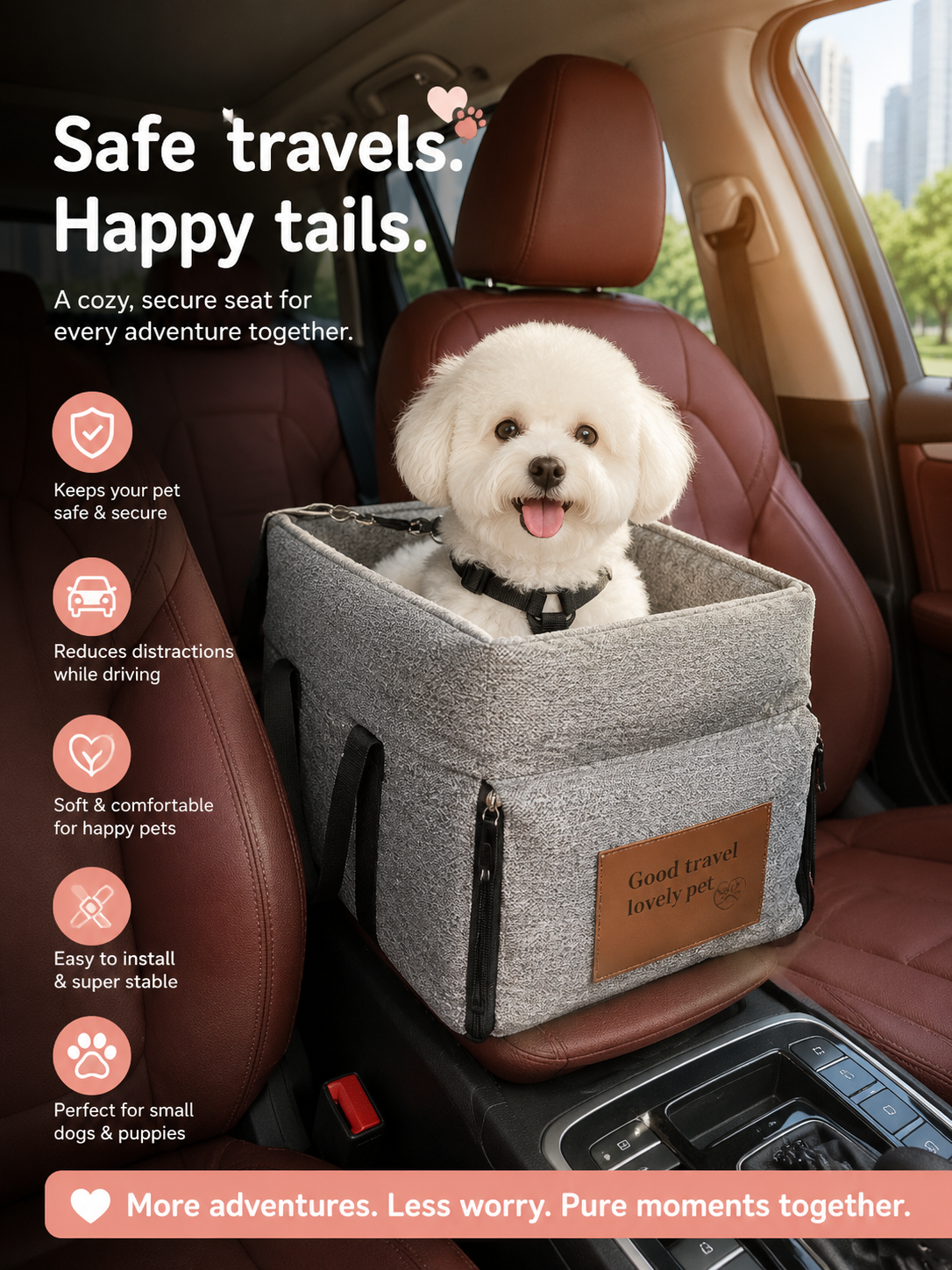 Nina Paw Haven™ CloudRide Dog Car Seat