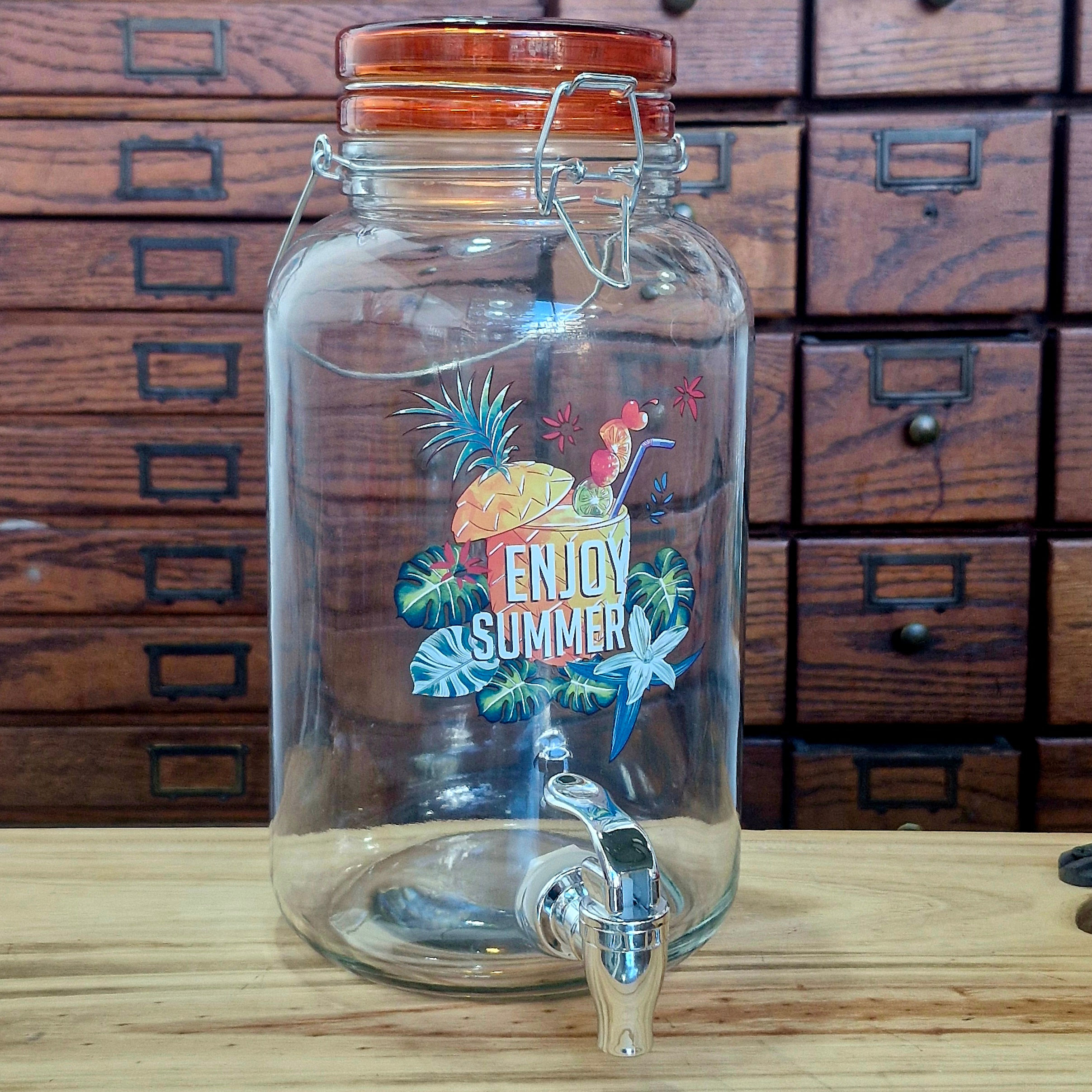 Dispenser Juguera Tapa de vidrio 4. litros[Naranja] 