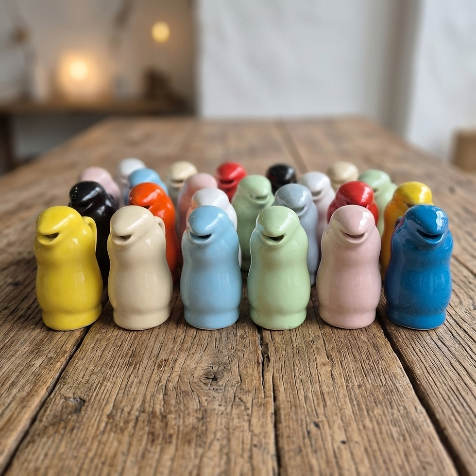 Miniatura: 24 Jarra Mini Pingüino de Ceramica [100cc] 