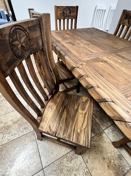 Thumbnail: Santa Rita Brown Rope And Star Dining Table Set 72