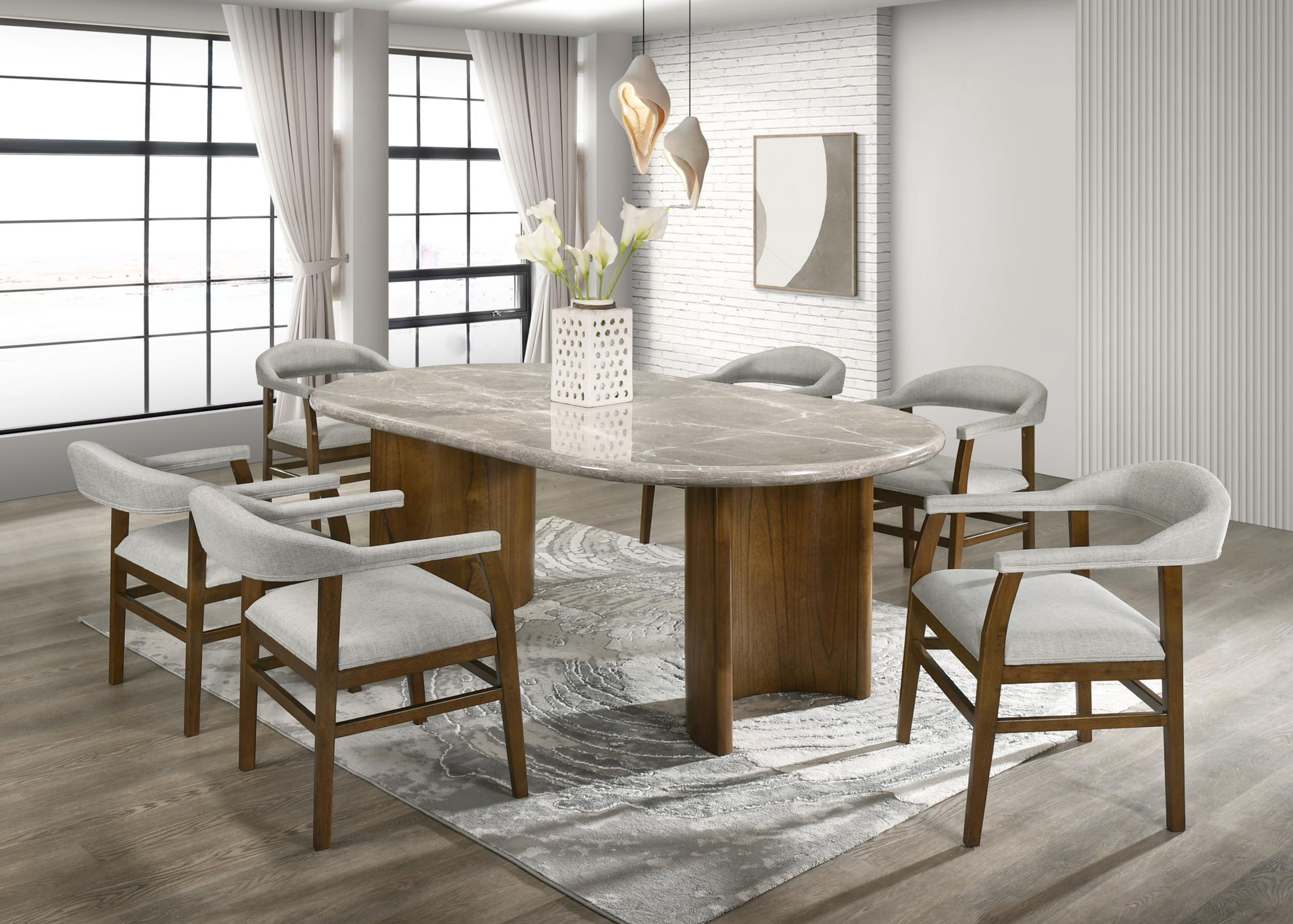 Estancia Stone Dining Table Set