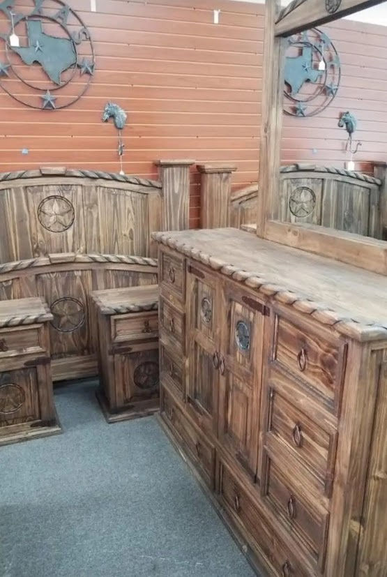 Thumbnail: Mansion Full Rope And Star Rustic Brown Bedroom Set