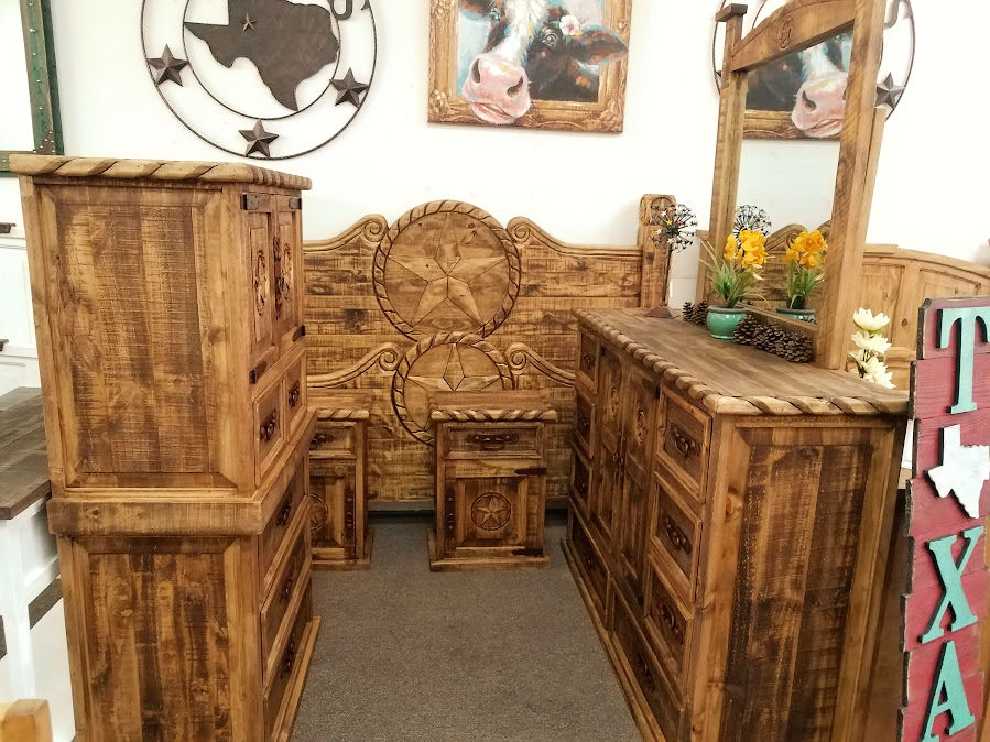 Thumbnail: San Antonio King Rustic Distressed Bedroom Set 
