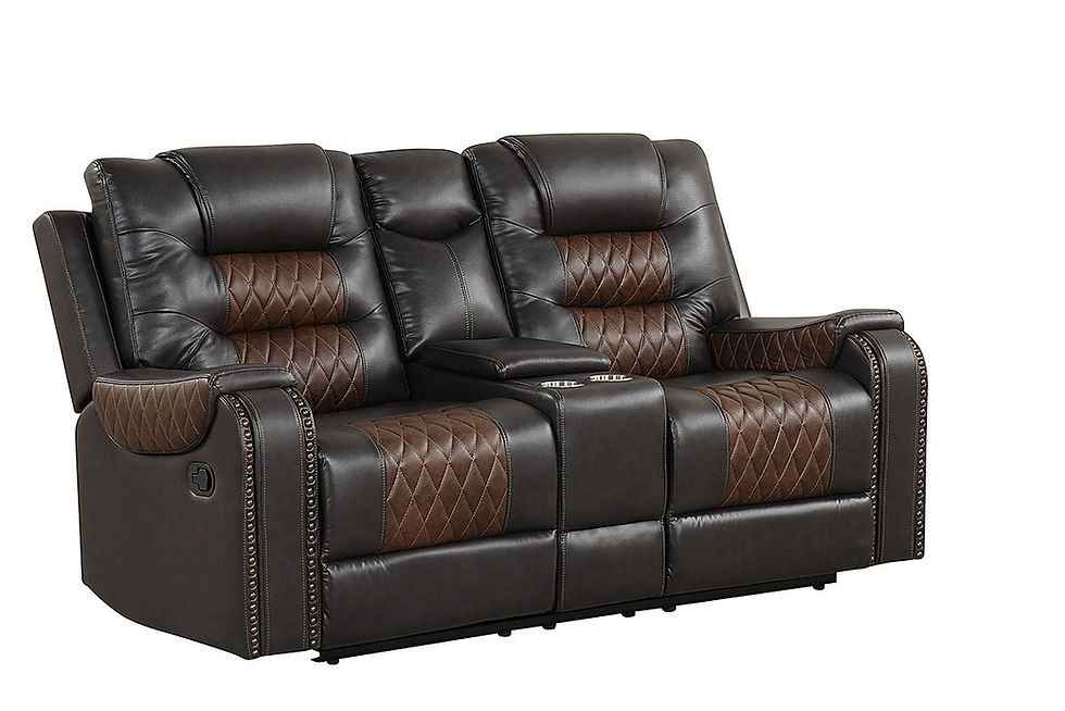 Thumbnail: Romeo 3 Pieces Brown Two Tone Reclining Sofa Set