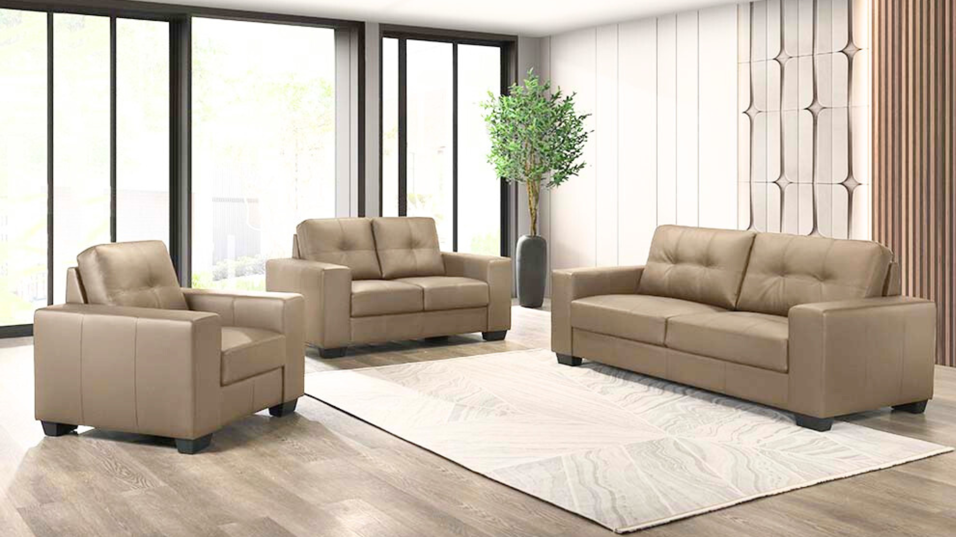 Willow 3 Pieces Stone Sofa Set