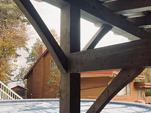 Pool Pavilion - timber frame pergola shaded patio