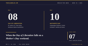 Berlin This Week: When the Day of Liberation Falls on a Mother's Day Weekend