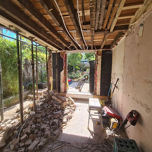 internal photograph of the demolition to commence the extension project
