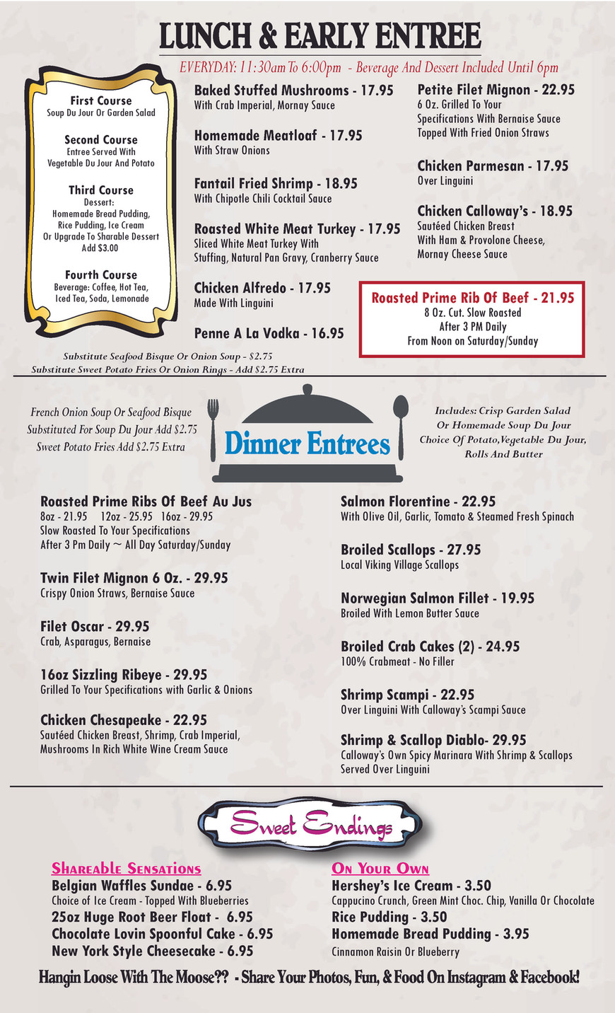 Menu Calloway's Restaurant & Bar United States