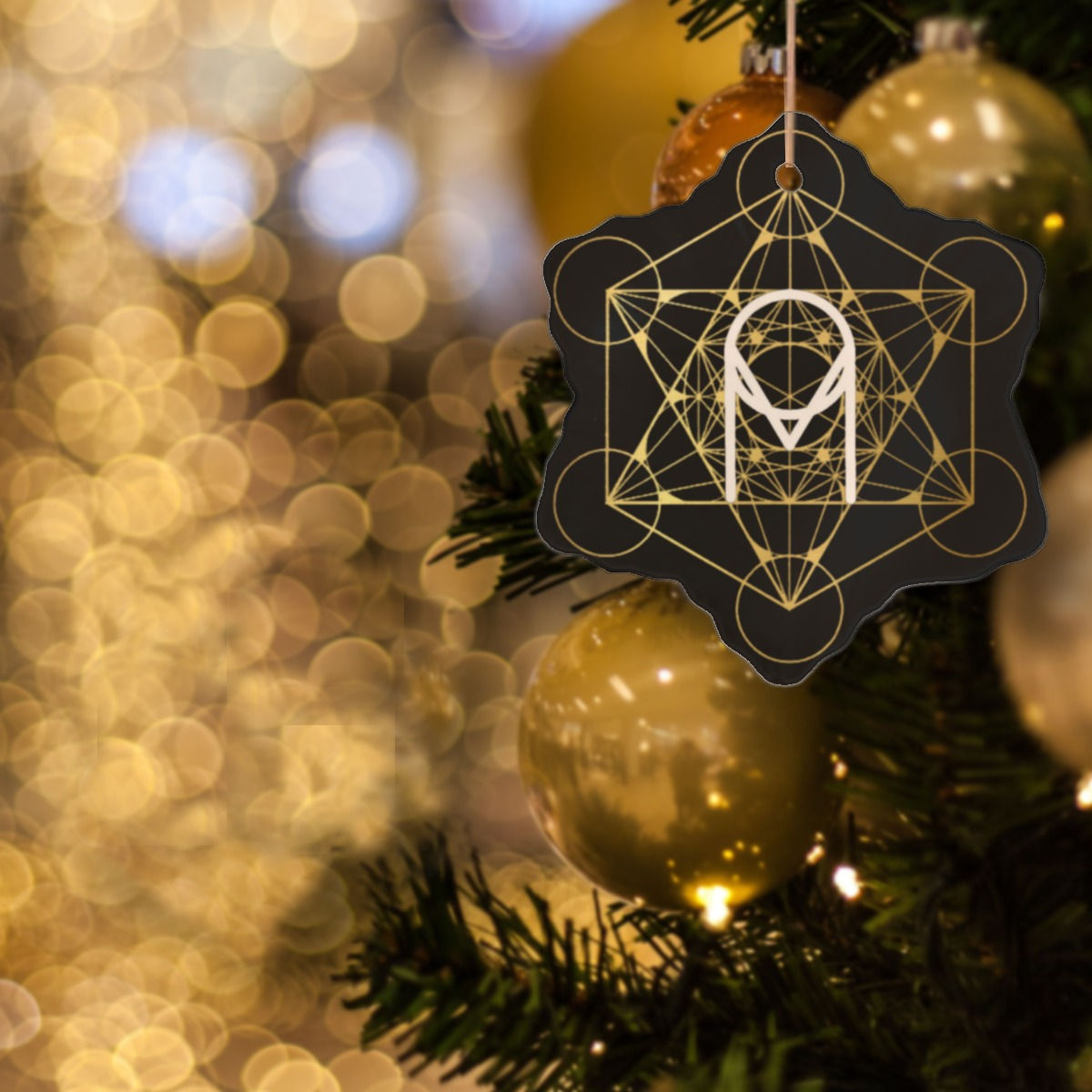Christmas Tree Ceramic Decoration Ornaments - OM Metatron - black