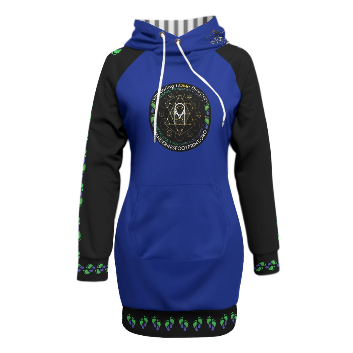 Hoodie dress With Raglan Sleeve - 2 tone - logo - pull back. aim. let go.