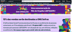 Campanha da Amazon no Mês do Orgulho apoia ações do Sefras com a população LGBTQIAPN+