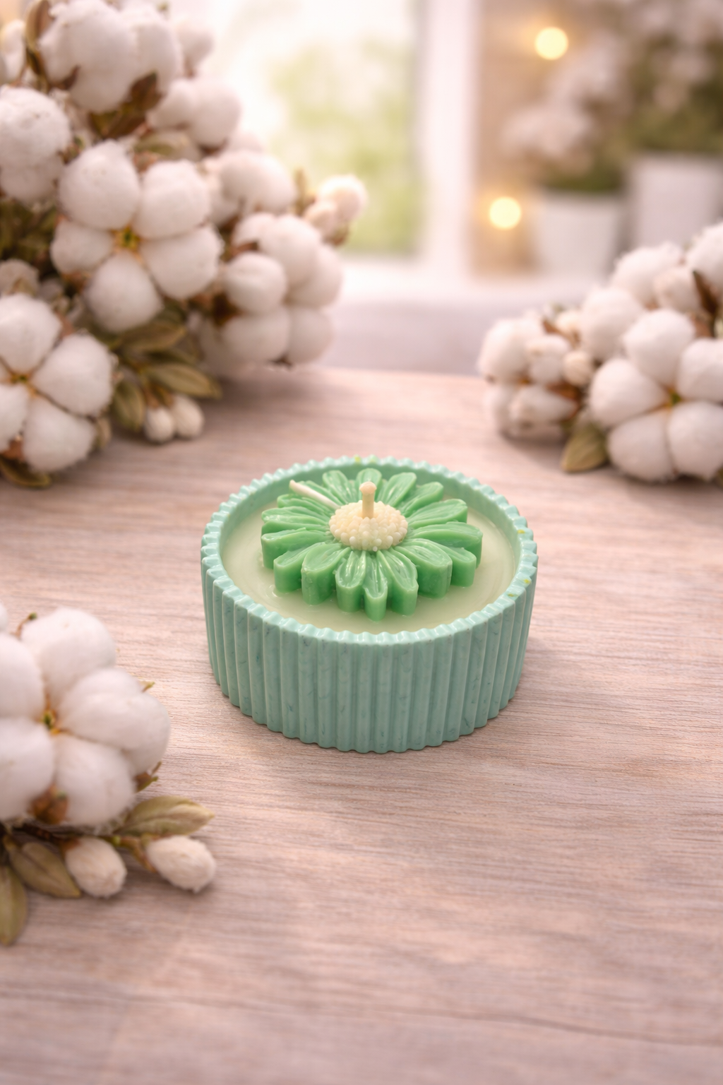 petit pot rayé fleur de coton
