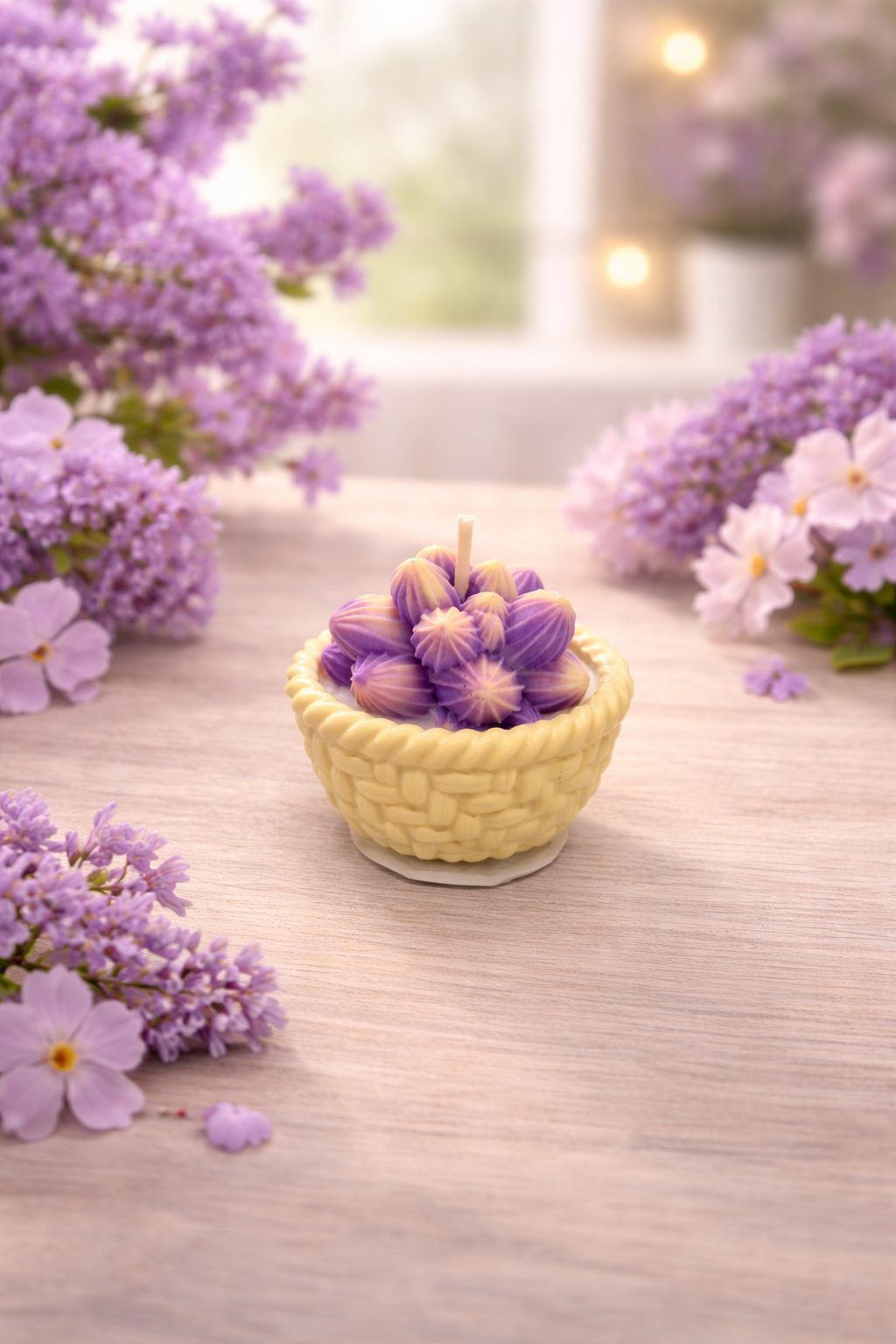 small purple flower pot