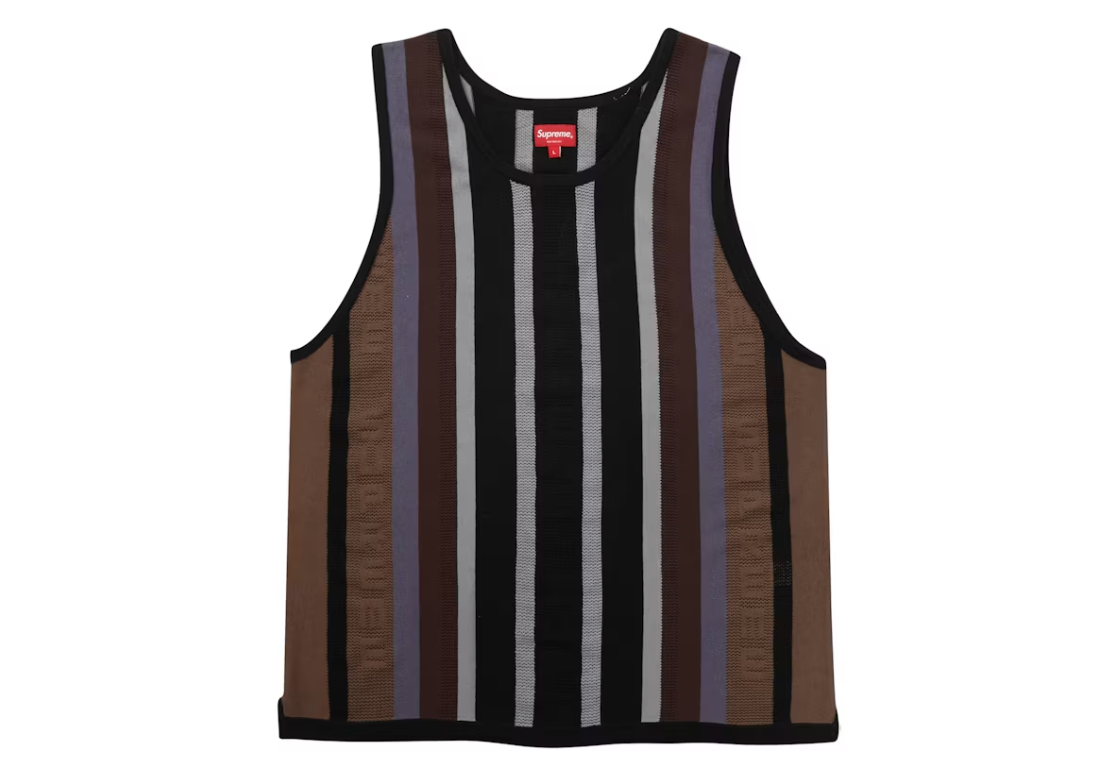 Supreme Knit Stripe Tank Top (SS23) Black
