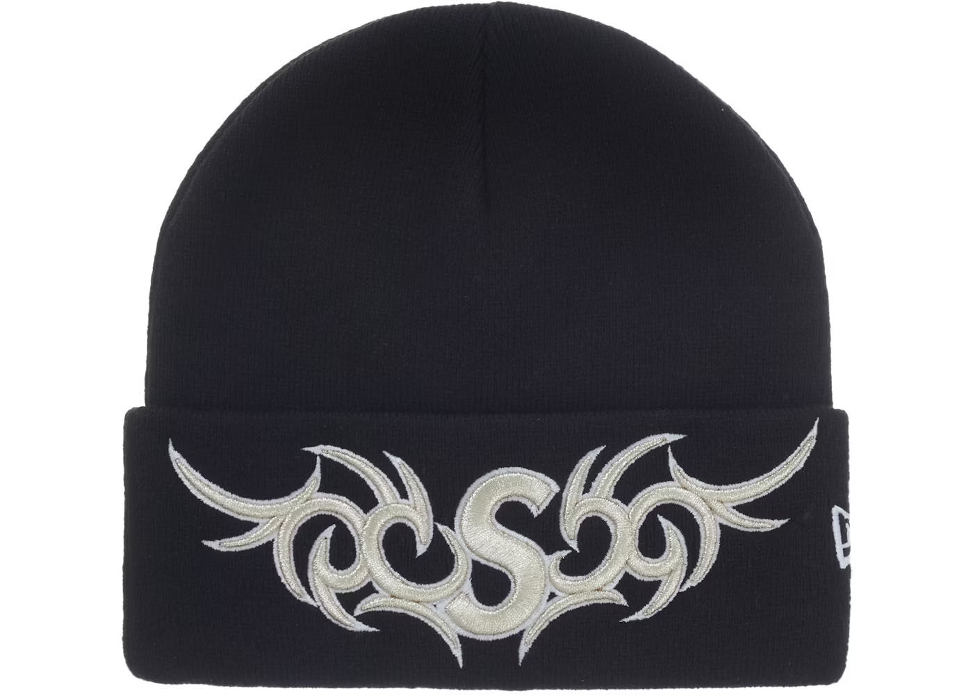 Supreme New Era Tribal S Logo Beanie Black