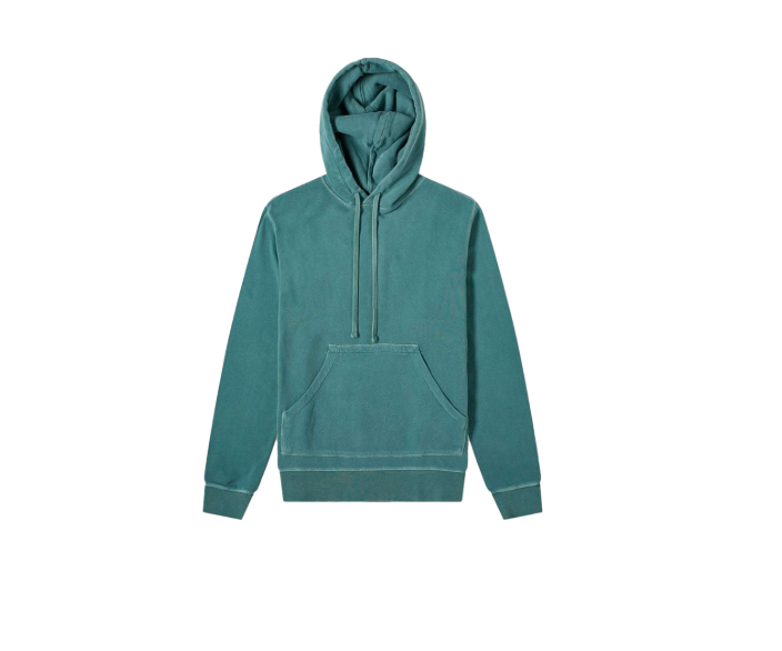 Officine Générale Olivier Garment Green Dyed Hoodie