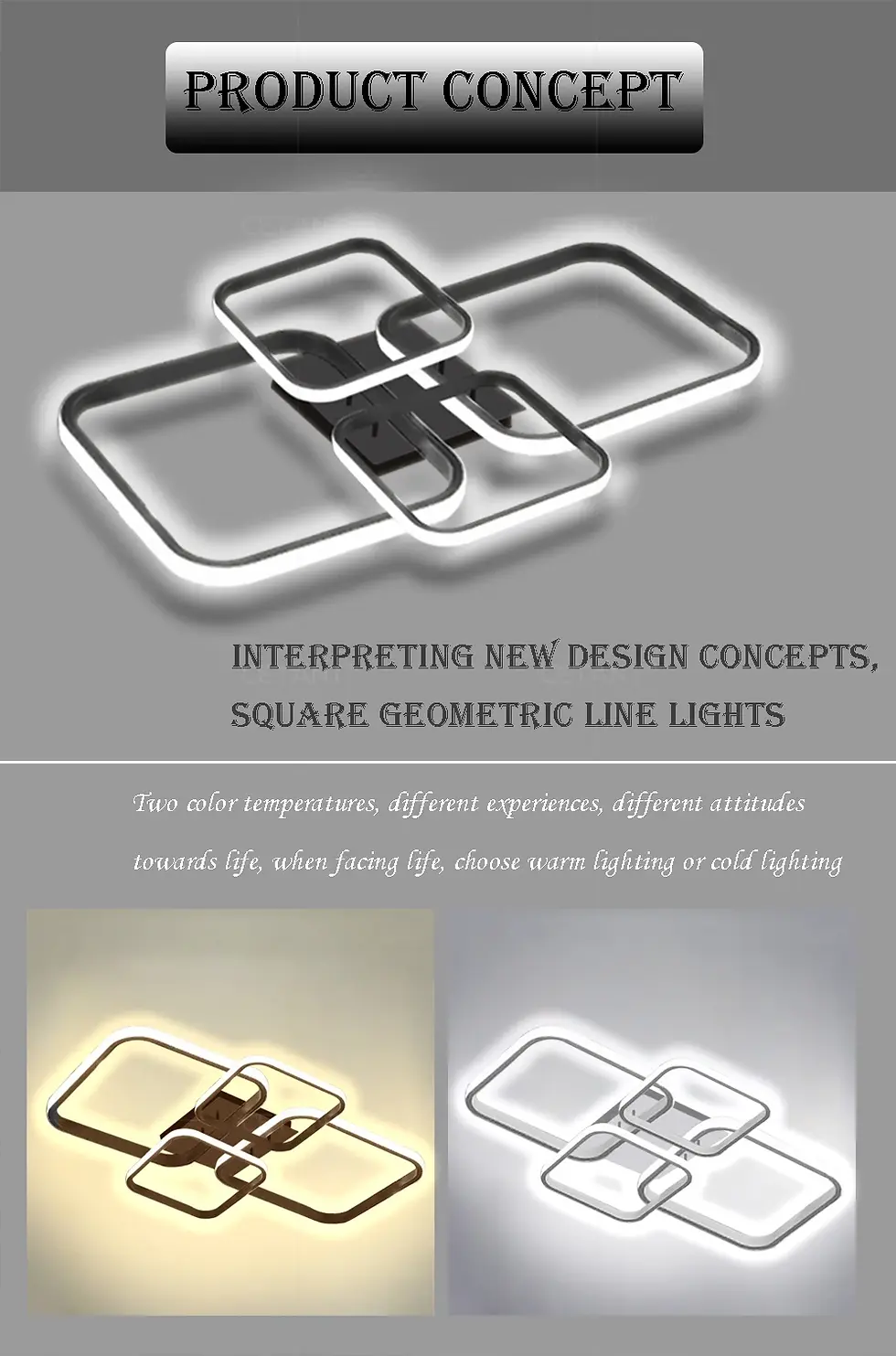 Miniatura: Luces de techo LED modernas 4 cabezales