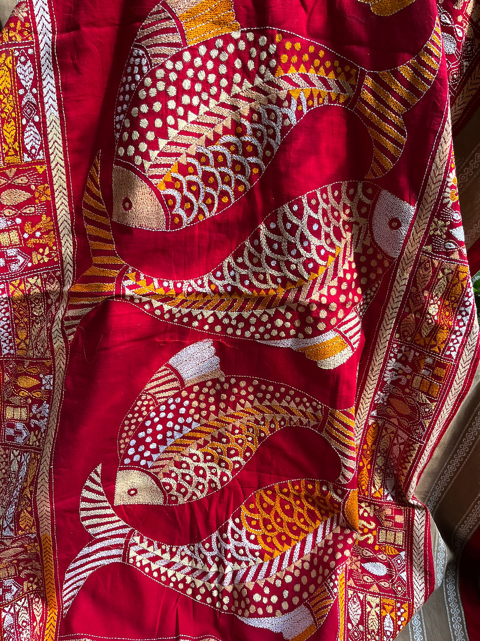 Thumbnail: Kantha with Fish motif