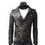 Miniatura: Ninja Stealth Black Mens  Faux Leather Biker Jacket
