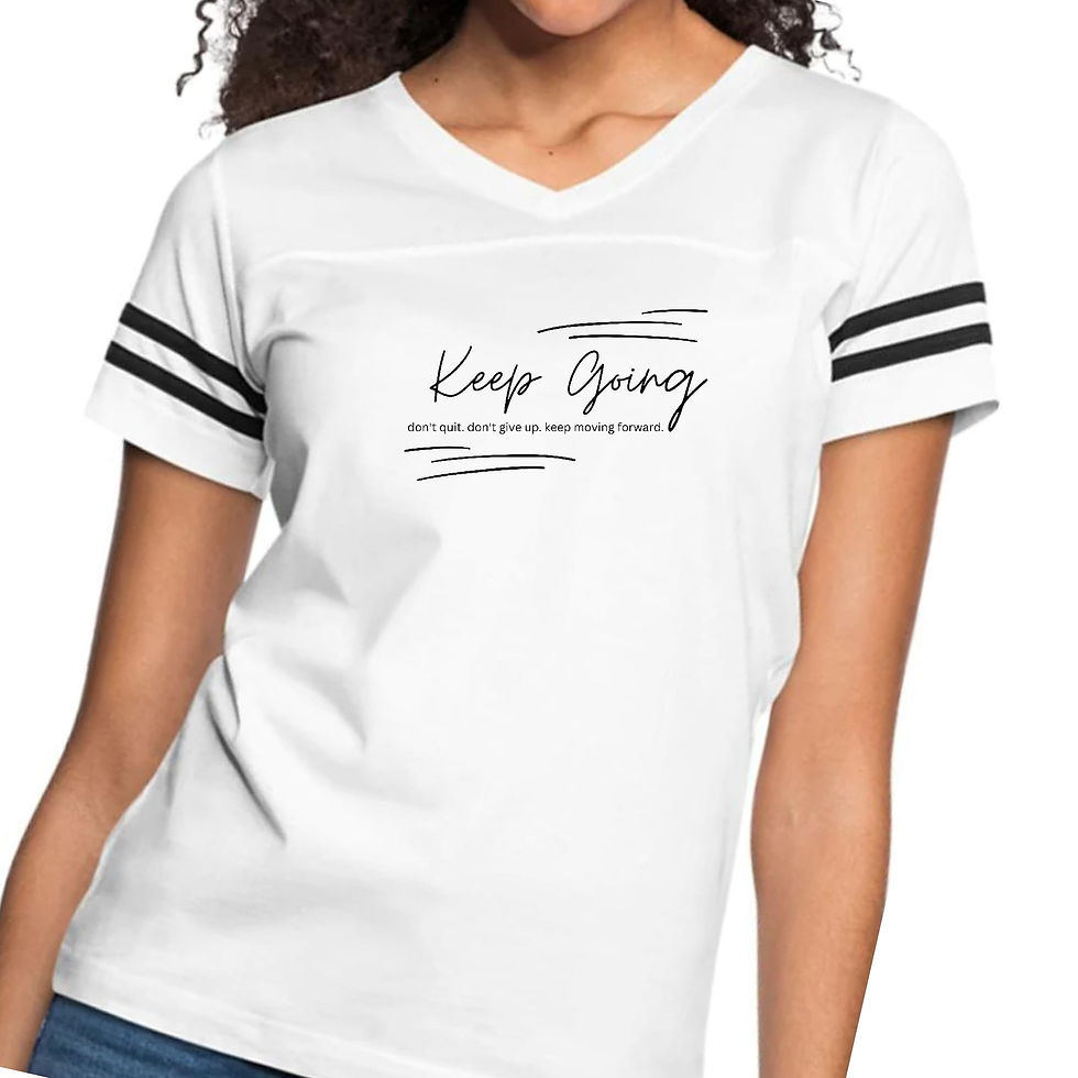 Miniatura: Womens Vintage Sport Graphic T-shirt, Keep Going Don’t Give Up -