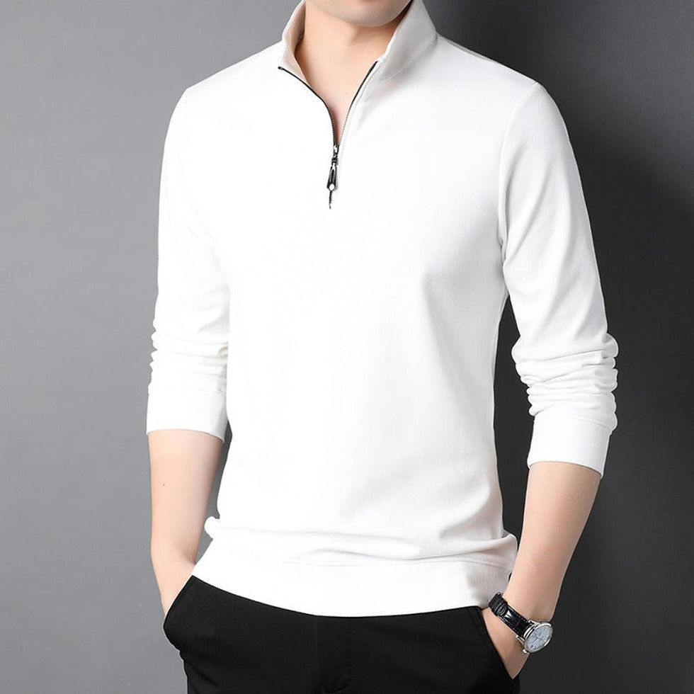 Miniatura: Mens Casual Stand Collar Long Sleeve Top
